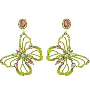 Elegant Green Butterfly Earrings
